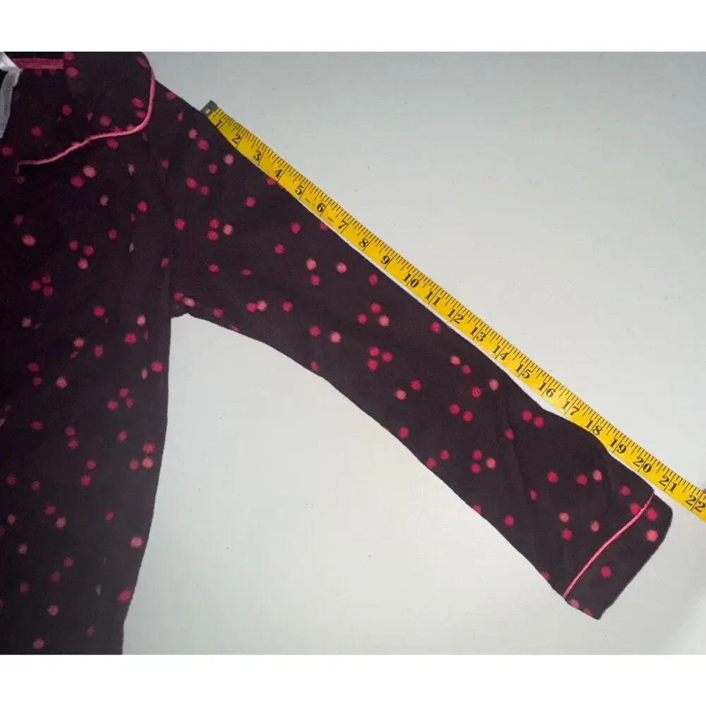 Gilligan &‎ O’Malley Womens S Fleece Pajama Set Holiday Polka Dot Cozy Warm Soft